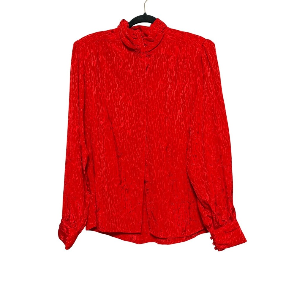 Vintage Ratio Old Money Satin Blouse Women Size 18 Y2K‎ Power Dressing Elegance
